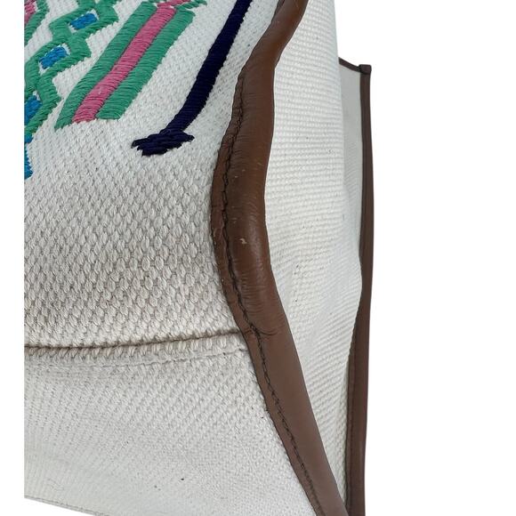 ETRO Embroidered Canvas Shopper Tote Bag Neutrals - Picture 13 of 16